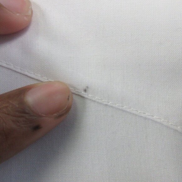 Club Monaco Button Front Blouse Womens M White Long Sleeve Pockets Casual 92 - Picture 4 of 9